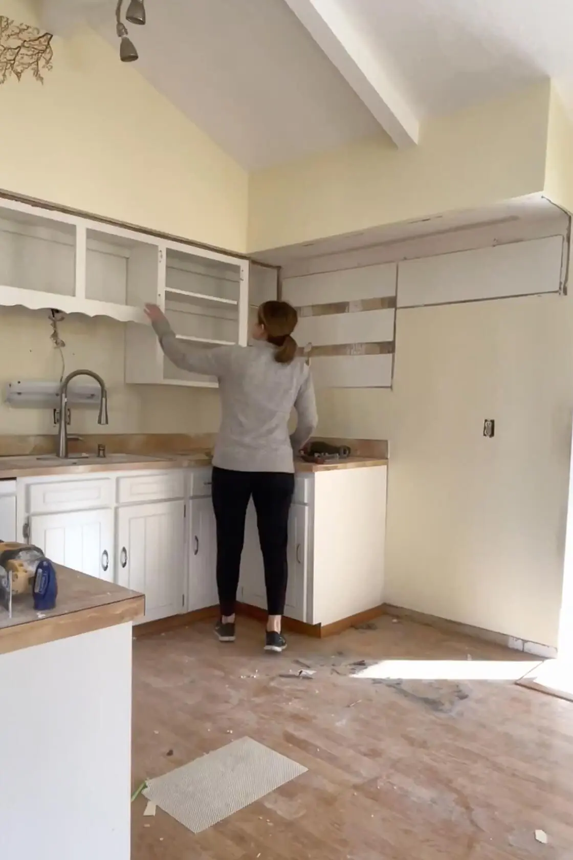 Emptying an old kitchen getting ready for remodel.